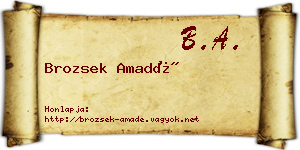 Brozsek Amadé névjegykártya